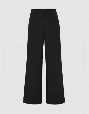 Pantalon Urban Revivo Tailored Larges-Leg Femme Noir | PPI695NL