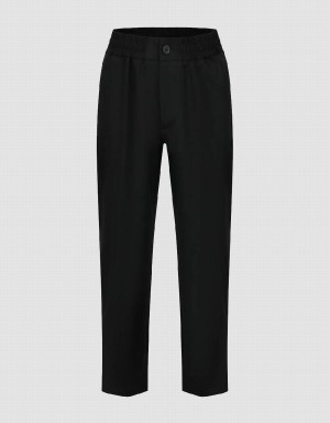 Pantalon Urban Revivo Tricoté Carrot Fit Homme Noir | TRU6131HH