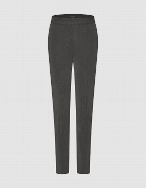 Pantalon Urban Revivo Tricoté Droit Femme Grise Foncé | ZOQ3655SZ