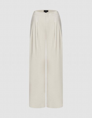 Pantalon Urban Revivo Woven Thin Larges-Leg Femme Kaki Clair | BQK1133SP