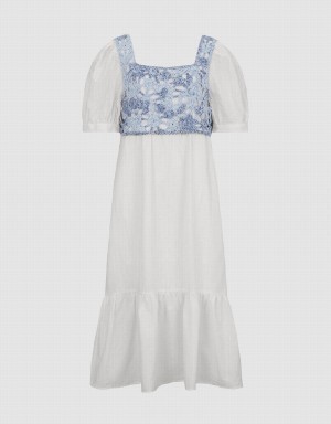 Peignoir Urban Revivo 2 In 1 Tricoté Femme Bleu Blanche | QVU7089NV