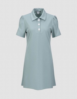 Peignoir Urban Revivo Button Half Placket Droit Femme Bleu | FYL9635CQ