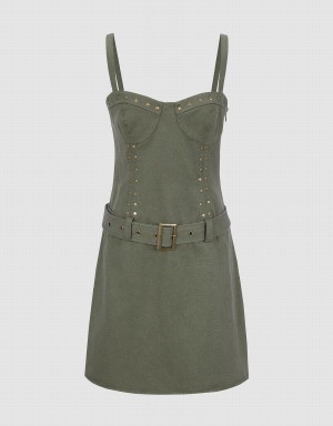 Peignoir Urban Revivo Cami Mince A-Line Femme Vert | MCV1240EL