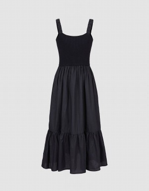 Peignoir Urban Revivo Contrast Ruffle Femme Noir | OOO9362VY