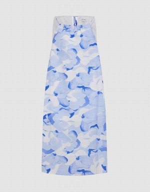 Peignoir Urban Revivo Floral Print Cami Midi Sundress Femme Bleu | LQK3790MV