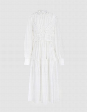 Peignoir Urban Revivo Plain Frill Trim Puff Sleeve Femme Blanche | QSU465PD