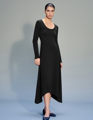 Peignoir Urban Revivo Standard Sleeve U Neck A-Line Femme Noir | OFT2413IO