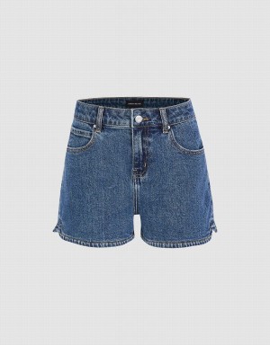 Short Urban Revivo Denim Femme Bleu | ROX1312EO