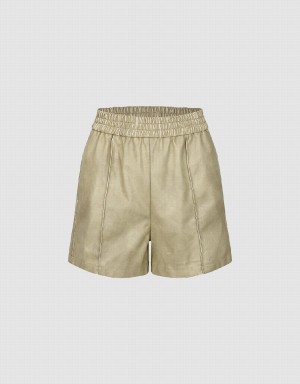 Short Urban Revivo Elastic Taille Femme Kaki | LRO5812CT