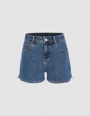 Short Urban Revivo Glamor Denim Femme Bleu | LJF260LE