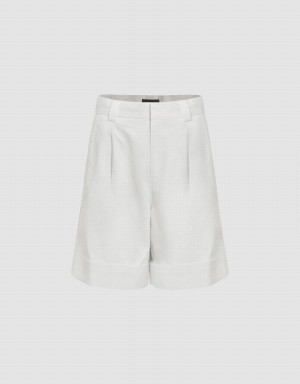 Short Urban Revivo Roll Up Hem Femme Blanche | IRB2855YM