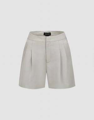 Short Urban Revivo Tailored Femme Kaki Grise | IHX2518UB