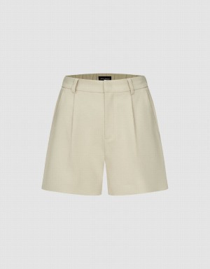 Short Urban Revivo Tailored Regular Femme Kaki | KYG4689VS