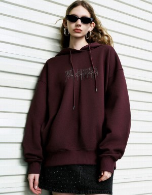 Sweats Urban Revivo Drop Shoulder Sleeve Encapuchonné Oversized Femme Violette | VKV8961UZ