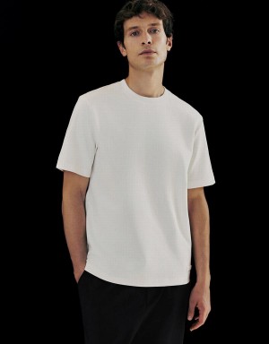 T Shirts Urban Revivo Crew Neck Droit Homme Blanche | OAK825VR