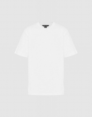 T Shirts Urban Revivo Crew Neck Droit Homme Blanche | PVM9665XK