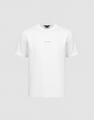 T Shirts Urban Revivo Crew Neck Droit Homme Blanche | JVP3790TN