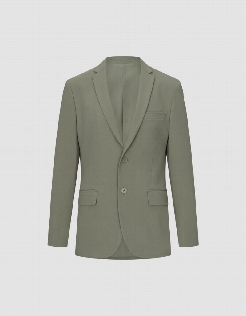 Blazer Urban Revivo Notch Lapel Tailored Homme Vert | HBX6943LC