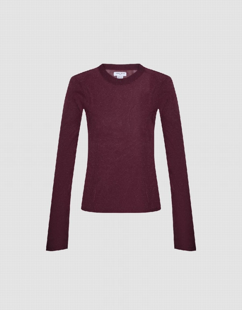 Cardigan Urban Revivo Crew Neck Mince Tricoté Femme Violette | GMM8077PD