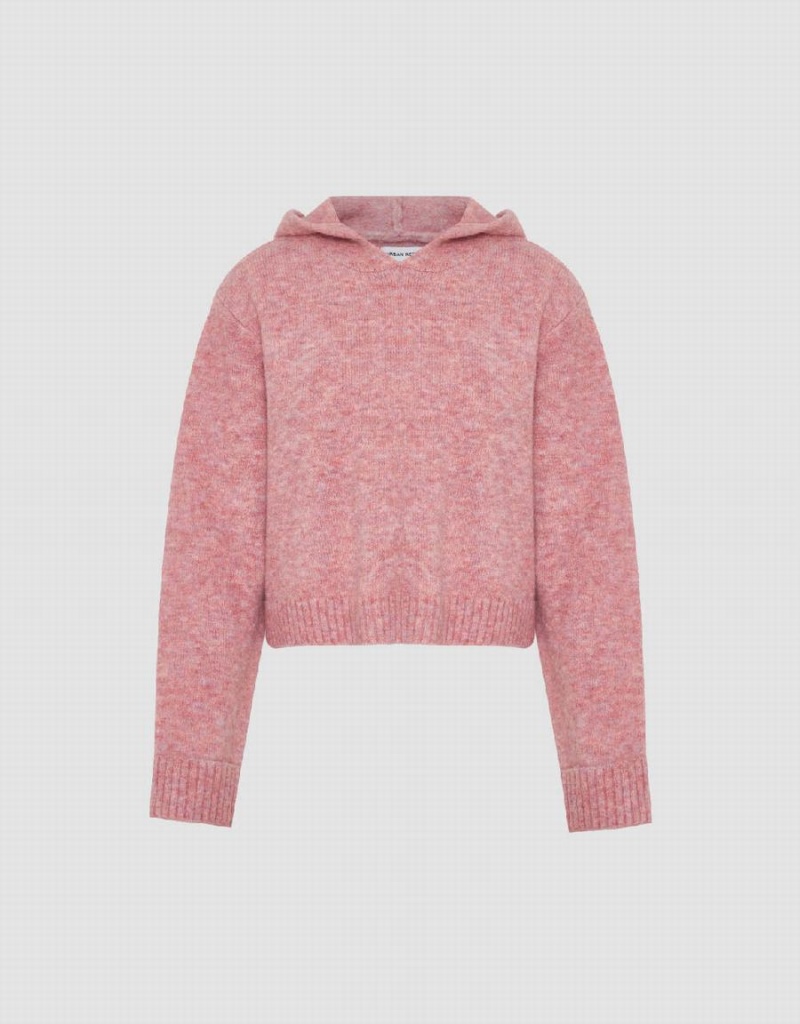 Cardigan Urban Revivo Encapuchonné Loose Tricoté Femme Rose | UWB482EN