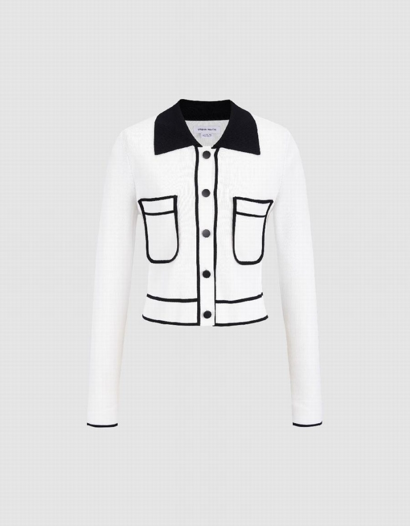 Cardigan Urban Revivo Pixel Tricoté Femme Blanche | FMJ8960VW