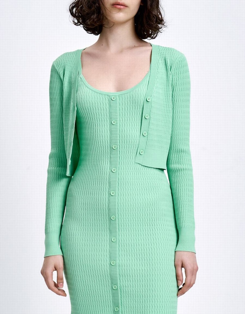 Cardigan Urban Revivo Plain Button Up Femme Vert | QRK3585UH