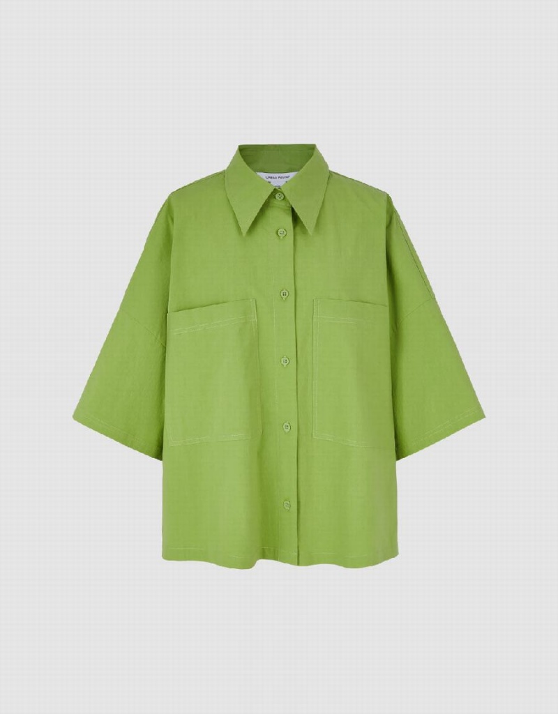 Chemises Urban Revivo Button Up A-Line Femme Vert | OYW3828DP