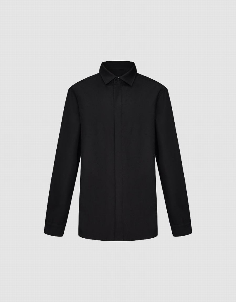 Chemises Urban Revivo Button Up Droit Homme Noir | OLG8276TU