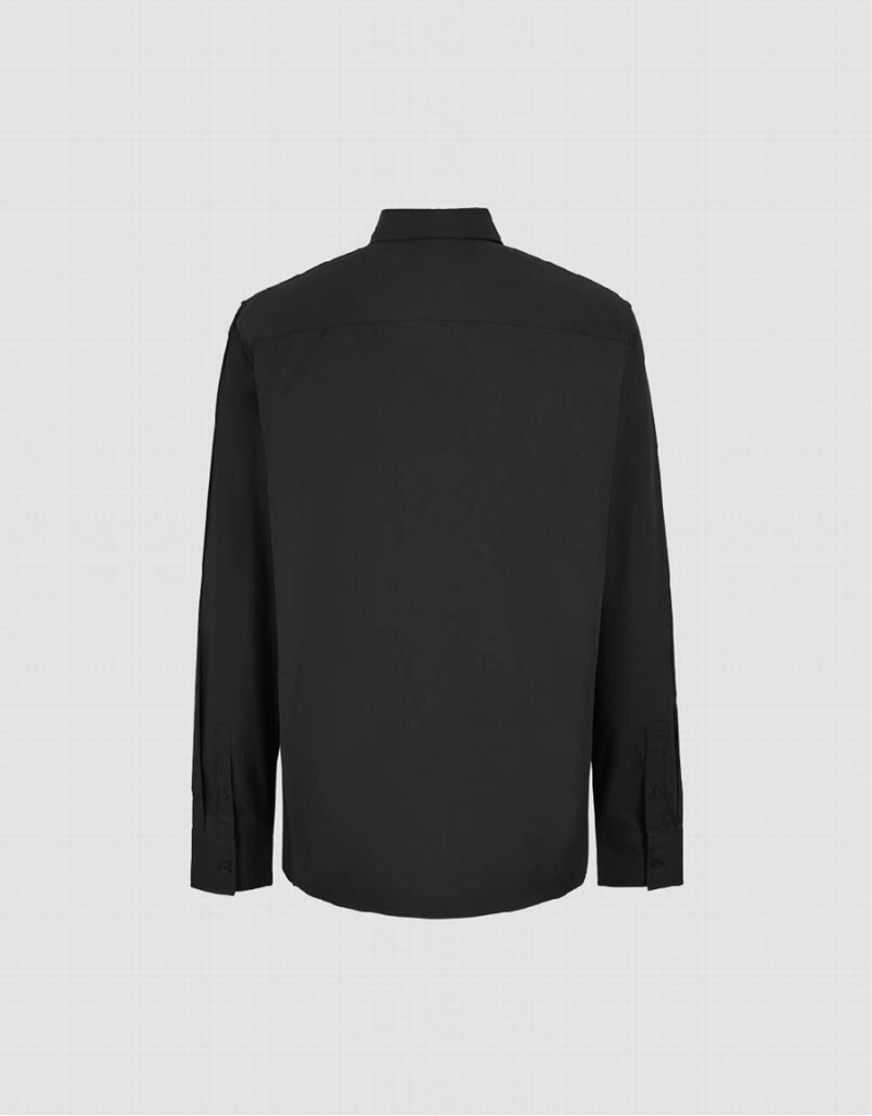 Chemises Urban Revivo Button Up Droit Homme Noir | YPQ1235YR