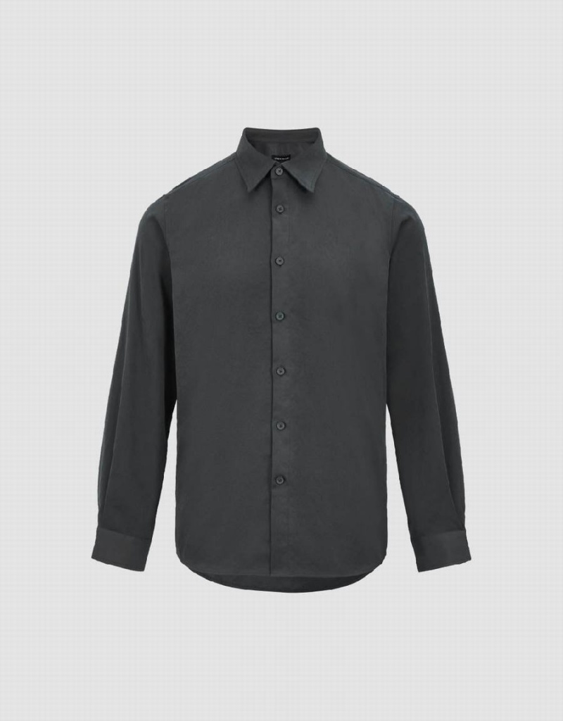 Chemises Urban Revivo Button Up Droit Homme Grise | PAY53100ZZ