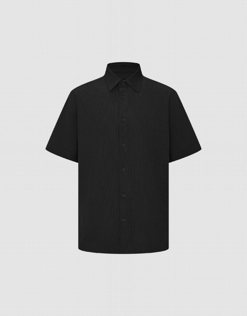 Chemises Urban Revivo Button Up Loose Homme Noir | SKI3096JZ