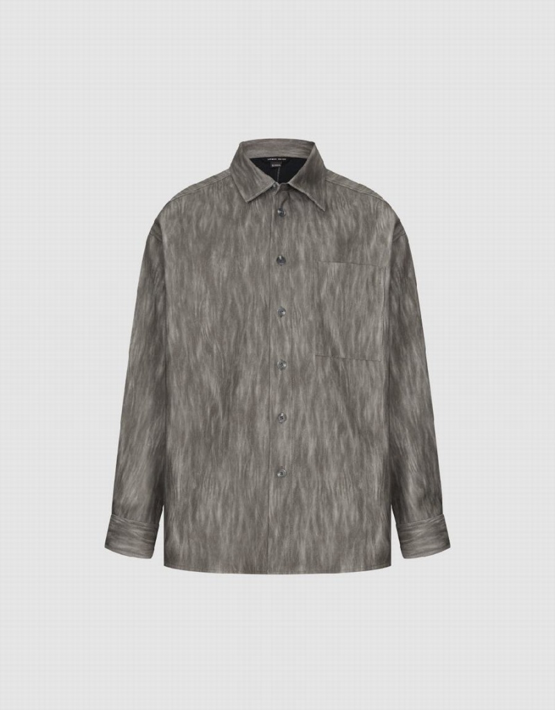 Chemises Urban Revivo Button Up Printed Homme Grise | KSH3098QP