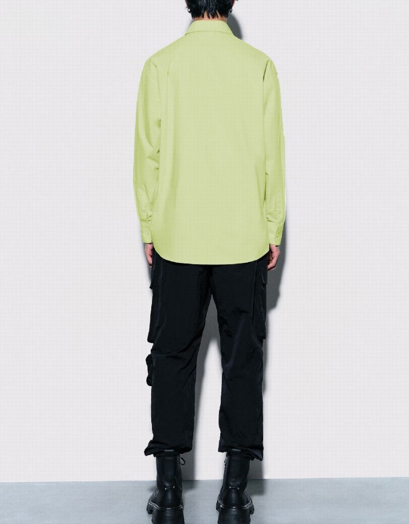 Chemises Urban Revivo Cartoon Printed Oversized Homme Vert | IMW9690PL