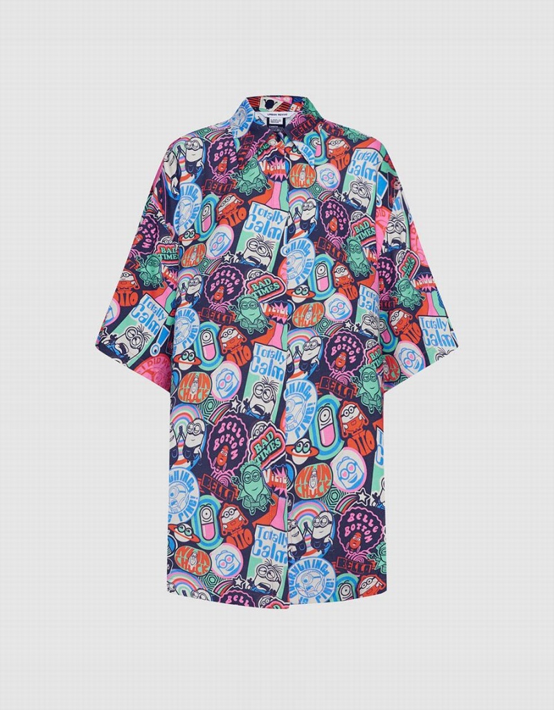 Chemises Urban Revivo Minions Allover Print Button Up Femme Grise | RZU9919HI