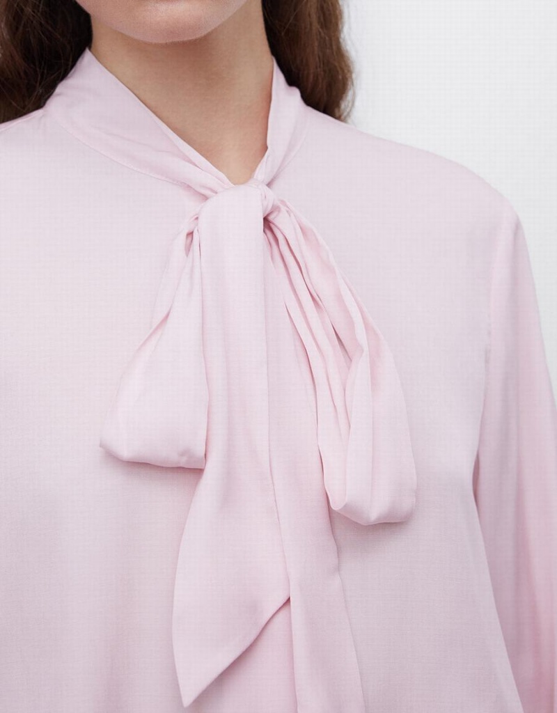 Chemises Urban Revivo Tie Up Bow Flowy Femme Rose | GUS7692BM