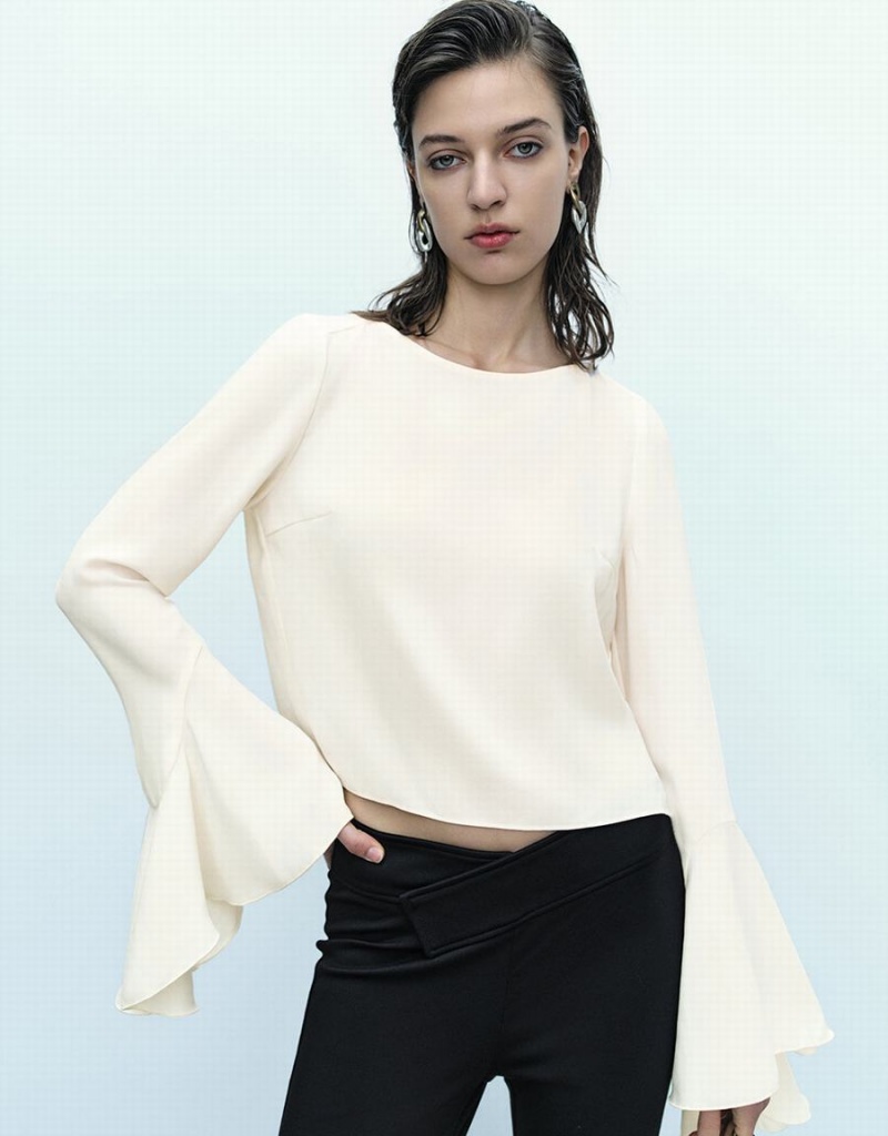 Chemisier Urban Revivo Off-Shoulder Overhead Femme Blanche | UZE3160QS