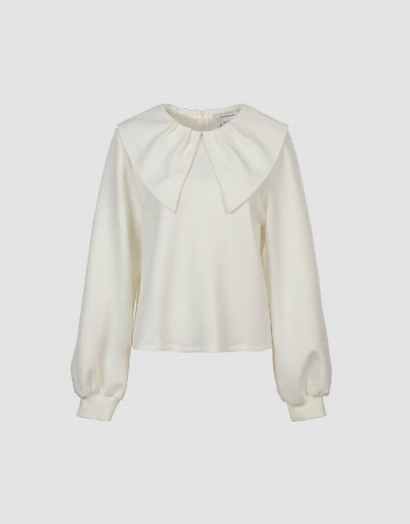 Chemisier Urban Revivo Sailor Collar Tricoté Femme Blanche | HZO2490RK