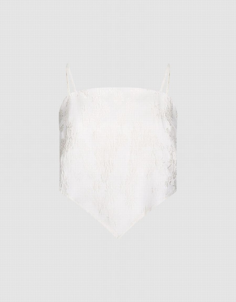 Debardeur Urban Revivo Textured Cami Femme Blanche | OUE164NR