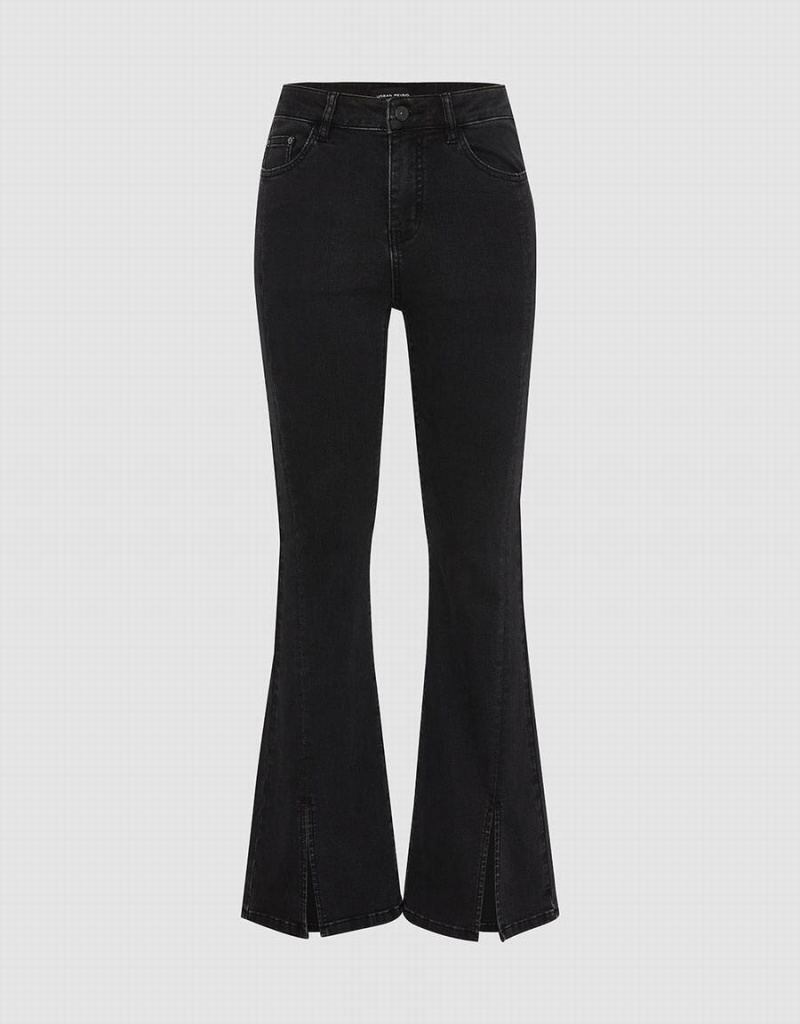 Jean Urban Revivo Split Hem Flare Femme Noir | MNQ6856HX