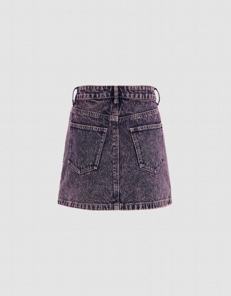 Jupes Urban Revivo Distressed Mini Droit Denim Femme Bleu | JGW2092JD