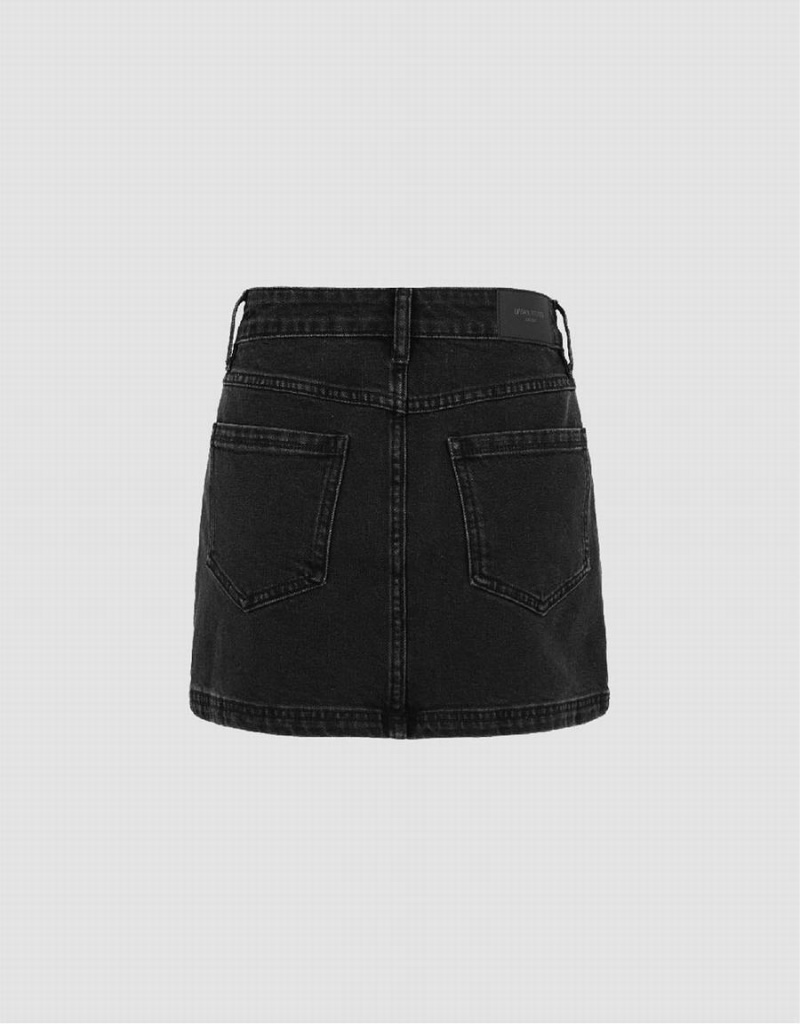 Jupes Urban Revivo Mini Droit Denim Femme Noir | GJY152KI