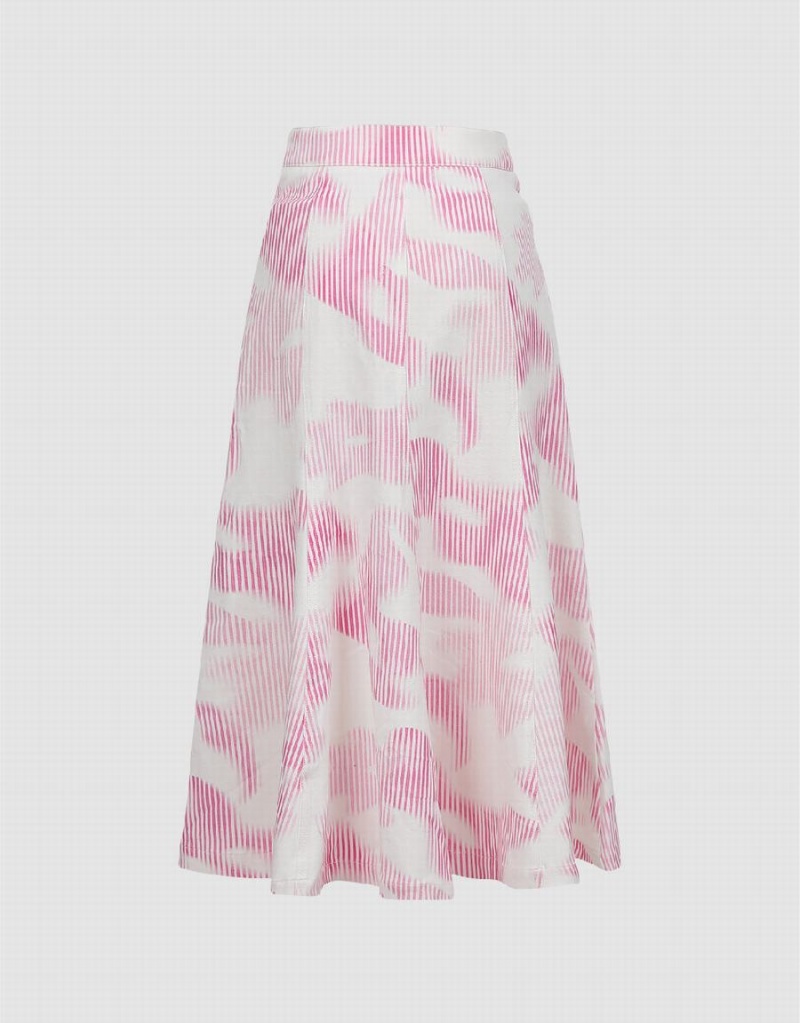 Jupes Urban Revivo Printed Midi Fishtail Femme Rose | VKO5033QX