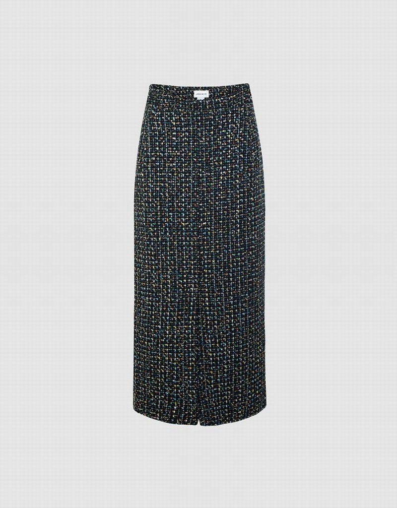 Jupes Urban Revivo Tweed Midi Femme Noir Multicolore | JCT1783VK