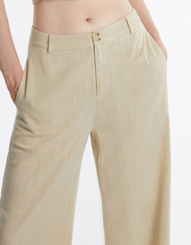 Pantalon Urban Revivo Droit Fit Femme Jaune | MVD9186SF