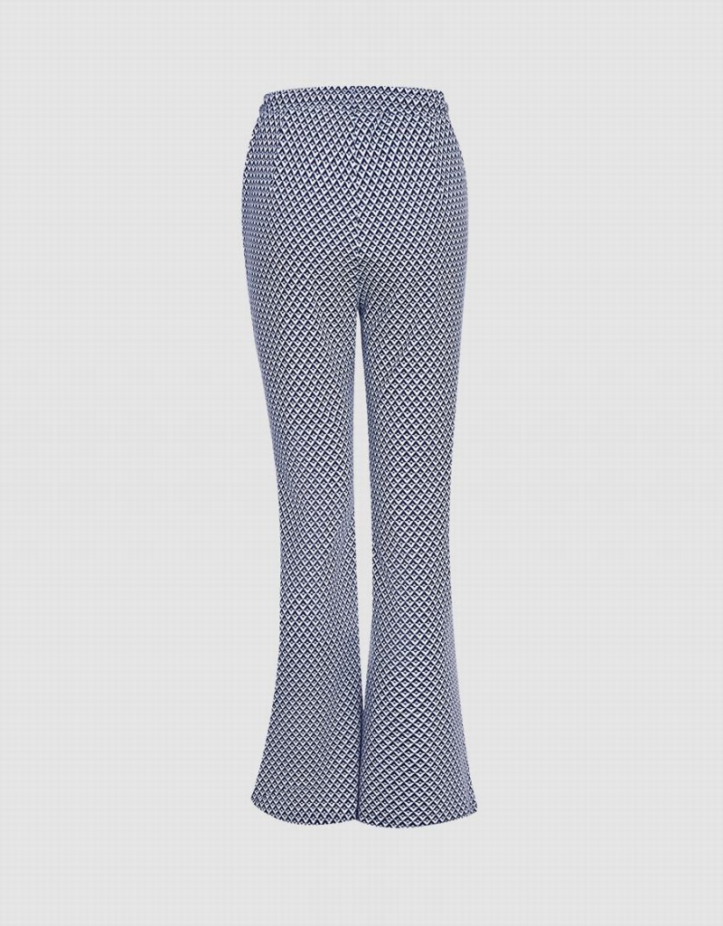 Pantalon Urban Revivo Houndstooth Flare Femme Grise | JPL5898WR