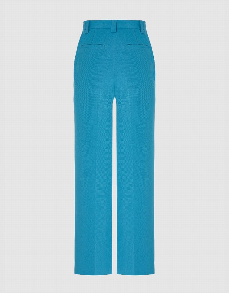 Pantalon Urban Revivo Larges-Leg Femme Bleu | NWM6189YC