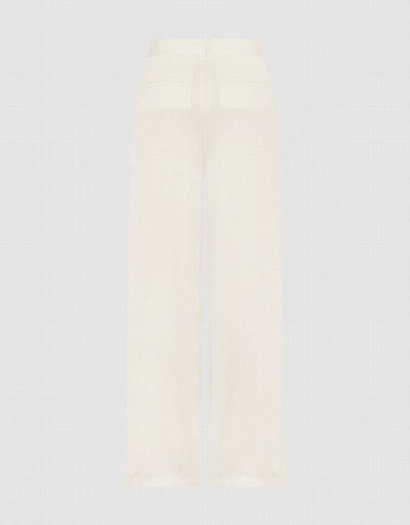 Pantalon Urban Revivo Larges-Leg Femme Blanche | LIH9836HX