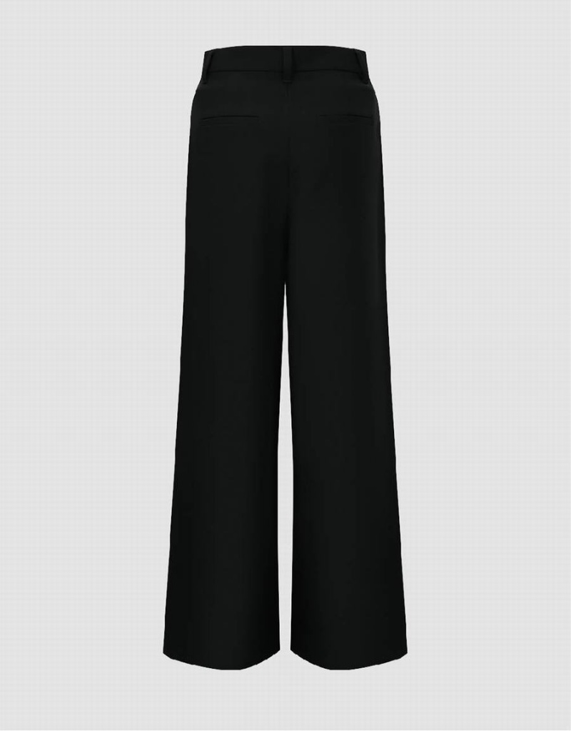 Pantalon Urban Revivo Larges-Leg Femme Noir | VGR8789WM