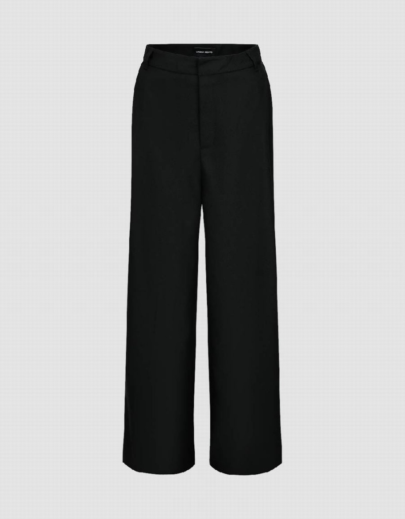 Pantalon Urban Revivo Loose Droit Femme Noir | GHC74100RM