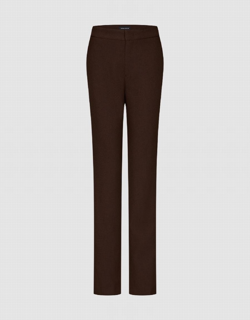 Pantalon Urban Revivo Mince Droit Femme Marron | SUX835JA